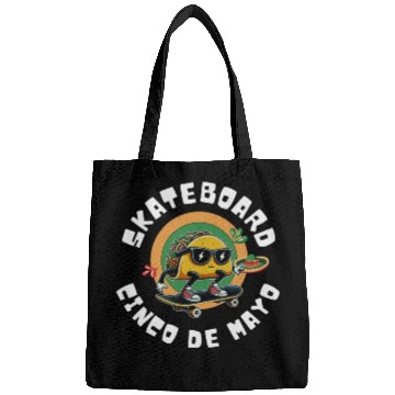 Discover funny skateboard Cinco de mayo Bags