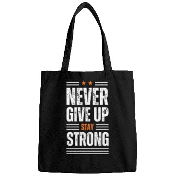 Discover White Never Give up Bags 100% cotton
