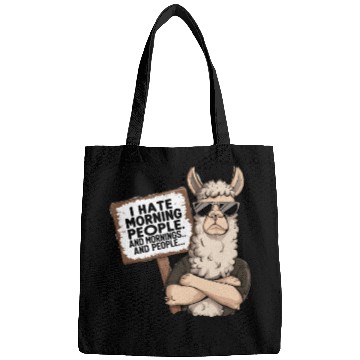 Discover I Hate Morning People for a Morning grumpy Llama Bags