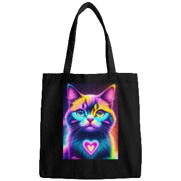 Discover Neon Cat Heart Bags