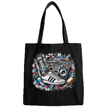 Discover AI 1980s Hip Hop Collage Bags