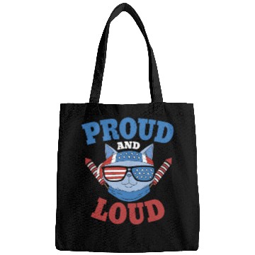 Discover Proud and Loud 4th of July Cat Bags