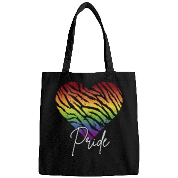 Discover LGBTQ+Pride Rainbow heart-pattern tiger leather Bags
