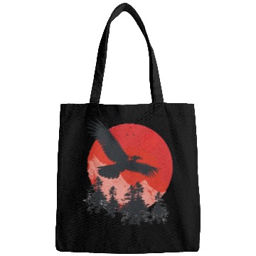Discover Majestic Eagle Over Mountain Sunset Bags