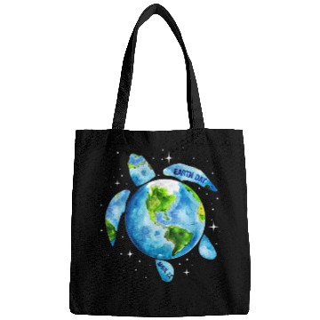 Discover Earth Day Restore Earth Sea Turtle Art Bags