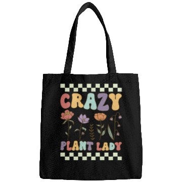 Discover Crazy Plant Lady Groovy Gardening Gardener Woman P Bags