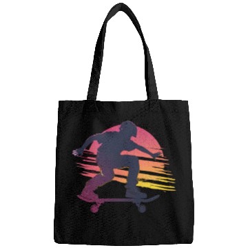 Discover Sunset Skateboarder Urban Vibes Bags