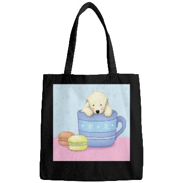 Discover Cute Polar Bear Illustration (Color) Bags