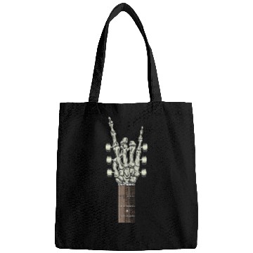 Discover Rock On Skeleton Hand Guitar Rock Roll Rock Band Bags