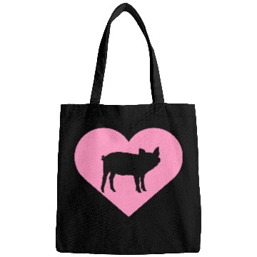 Discover I Love Pigs pig heart piggy piglet silhouette Bags