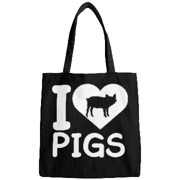 Discover I Love Pigs pig heart piggy piglet Silhouette Bags