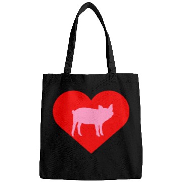 Discover I Love Pigs pig heart piggy piglet silhouette Bags