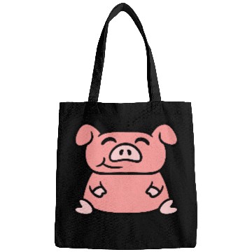 Discover Little cute piggy sit pig piglet fat chubby animal Bags