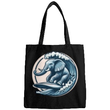 Discover Surfing elephant Bags