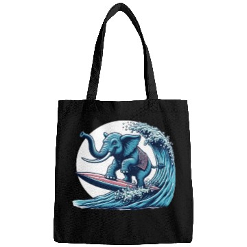 Discover Surfing elephant Bags