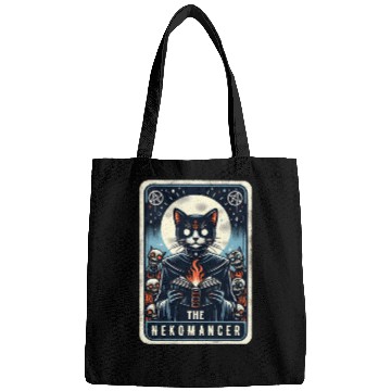 Discover The Nekomancer Funny Tarot Necromancer Cat Pun Bags