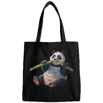 Discover Panda Paradise: Serene Panda Enjoying a Bamboo Fea Bags