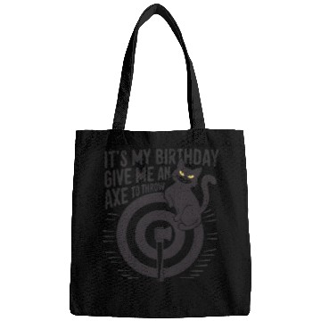 Discover It's My Birthday Funny Axe Throwing cat Lover Bags