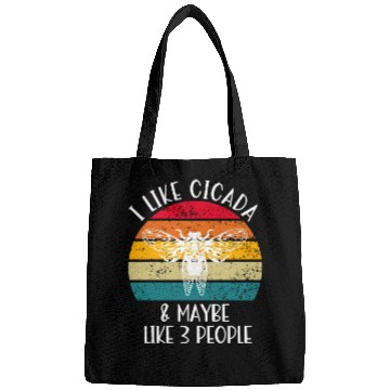 Discover I Like Cicada & Maybe Like 3 People, Retro Sunset Bags