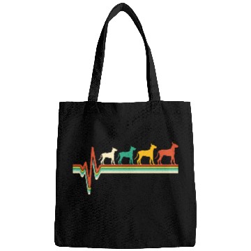 Discover Great dane retro heartbeat Bags