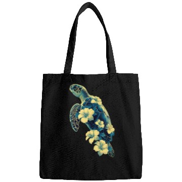 Discover Nature Inspired Floral Sea Turtle with Tropical Fl Bags