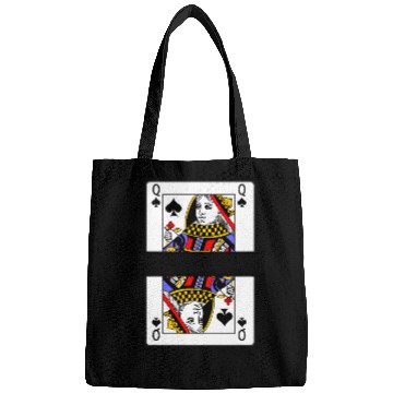 Discover Playing card queen of spades with banner space Bags