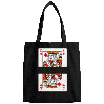 Discover Playing card king of diamonds with banner space Bags