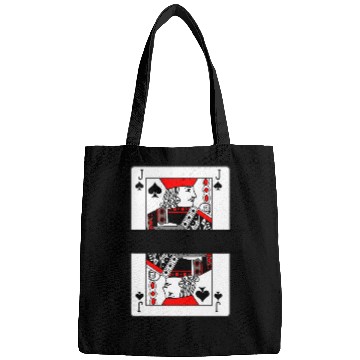 Discover Playing card jack of spades with banner space Bags