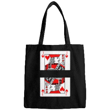 Discover Playing card jack of hearts with banner space Bags