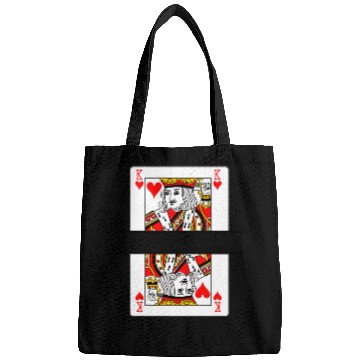 Discover Playing card hearts king with banner space Bags
