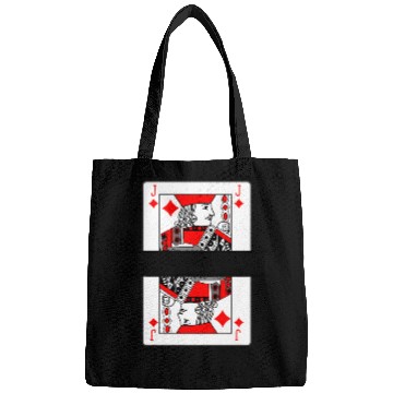 Discover Playing card jack of diamonds with banner space Bags