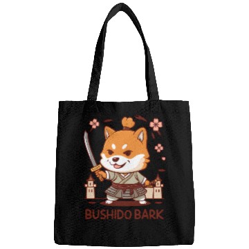 Discover Chibi Shiba Inu Samurai Bags