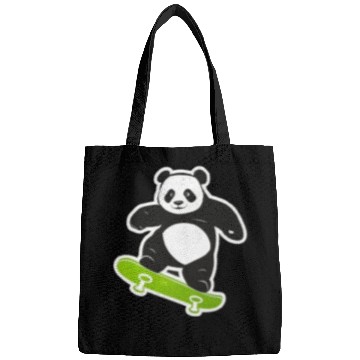 Discover Cute Panda Skater Green Bags