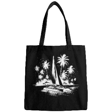 Discover Catamaran Sailing Boat With Palm Trees Bags