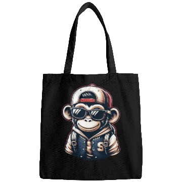 Discover Bags Funny of a monkey dressed as rap