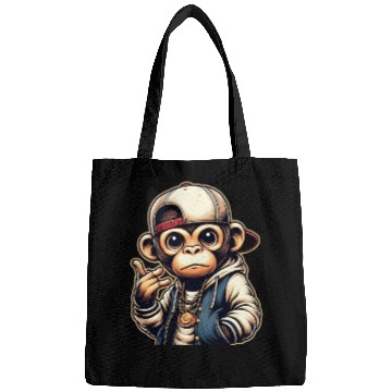 Discover Bags Funny of a monkey dressed as rap
