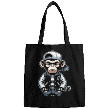 Discover Bags Funny of a monkey dressed as rap