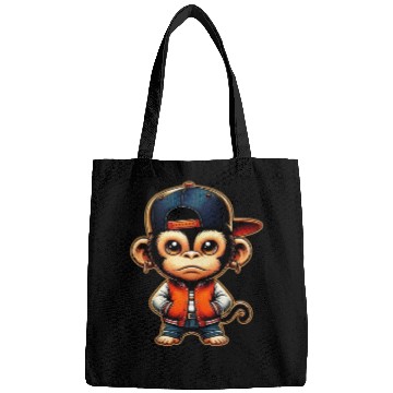 Discover Bags Funny of a monkey dressed as rap