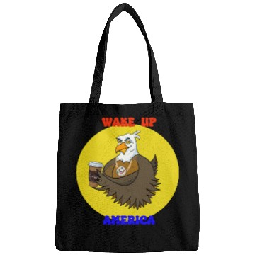 Discover Wake Up America - Bald Eagle Drinking Coffee Bags
