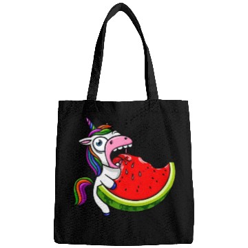 Discover Unicorn Melon Sweet Comic Crazy Funny Quirky Bags