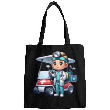 Discover Cute golfer doctor standing Bags