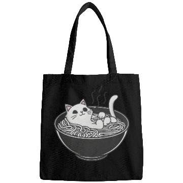 Discover Ramen Cat Kawaii Anime Otaku Bowl Japanese Noodles Bags