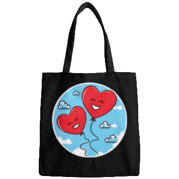 Discover Smiling red heart balloons Bags