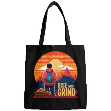 Discover Rise and Grind - Sunrise Hustle Motivation Bags