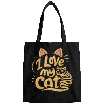 Discover Cat typography Bags