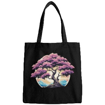Discover Zen nature purple tree Bags