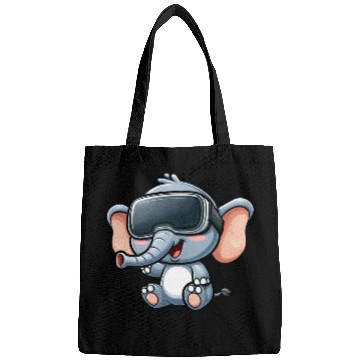 Discover Elephant VR virtual reality gamer cute cartoon Bags