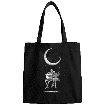 Discover Halloween Skeleton Couple Guitar Moon Bags