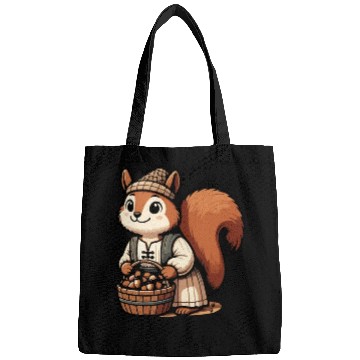 Discover Autumn Forager: Squirrel with Acorns Bags