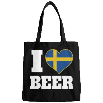 Discover I Love Beer And Sweden Patriotic Expression Bags